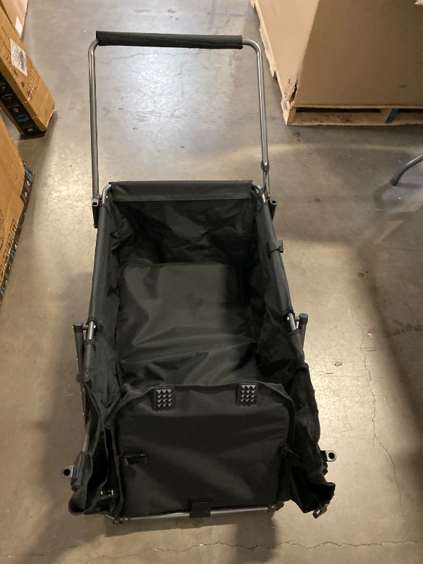 Photo 1 of REDCAMP Folding Dog Wagon Cart with Tailgate Heavy Duty, 220L Large Collapsible Utility Cart Dog Stroller with Extendable Rear End for Sports Shopping Pet, Dark Black