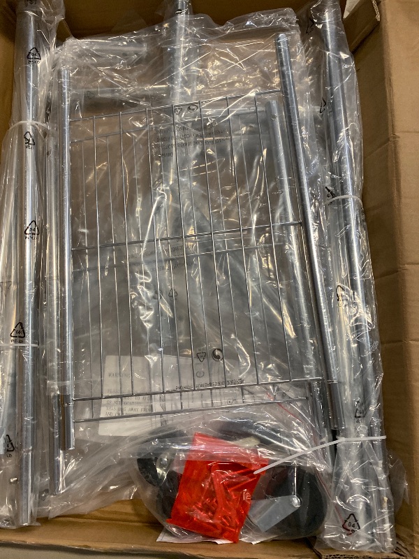 Photo 1 of Clothes Rack Load 450 LBS, Heavy Duty Garment Rack, Standing Rolling Metal Hanging Clothes with Sturdy Wheels & Shelves, Silver