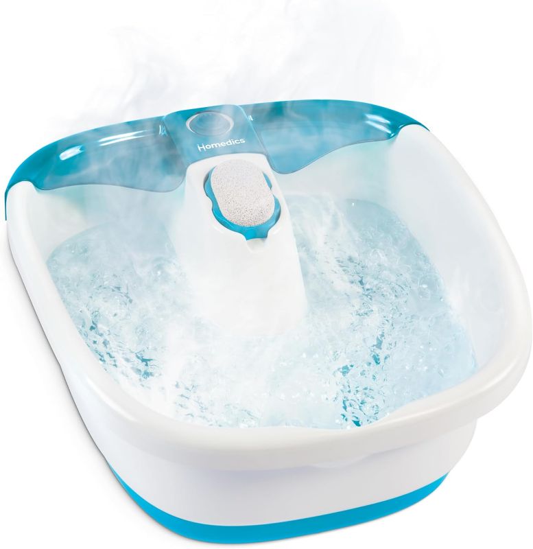 Photo 1 of HoMedics Bubble Mate Foot Spa, Toe Touch Controlled Foot Bath with Invigorating Bubbles and Splash Proof, Raised Massage nodes and Removable Pumice Stone