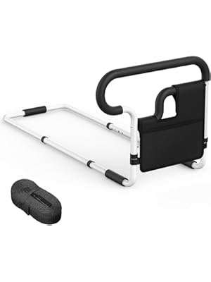 Photo 1 of Bed Rails for Elderly Adults Safety: Adjustable Bedside Assist Bar for Seniors - Side Bed Railing Handle Support Guard - Bedrails Slides Under Mattress Fit King Size Queen Full Twin Beds