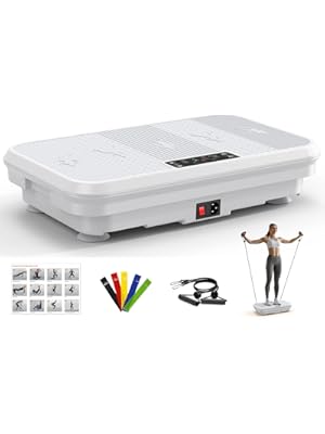 Photo 1 of 3D Vibration Plate Exercise Machine for Lymphatic Drainage, Whole Body Vibration Plate for Weight Loss, 330lbs Capacity Vibrating Platform Board Home Gym Quiet, 5 Yoga Belts & 2 Resistance Bands