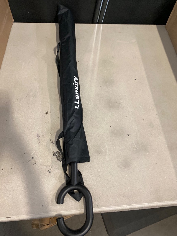 Photo 1 of LLanxiry Windproof Inverted Umbrella, Large Reverse Umbrellas for Rain with C-shaped Handle Big Upside Down Inside Out Umbrella for Women & Men