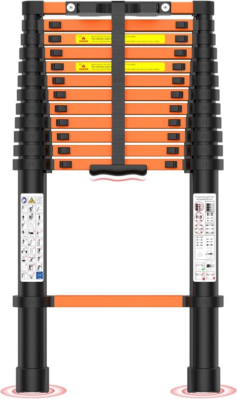 Photo 1 of Telescoping Ladder,12.5 FT Extension Ladder, Heavy Duty 330lbs Max Capacity, Multi-Purpose Collapsible Ladder for RV or Outdoor Work