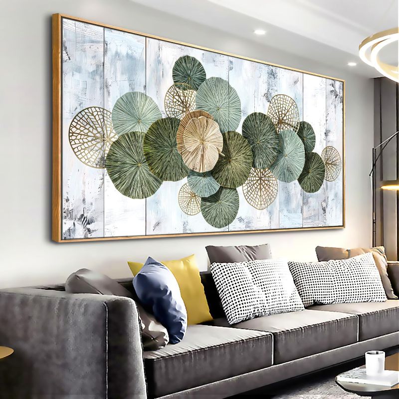 Photo 1 of Wall Art Simple Wall Decor Green Canvas Painting Abstract Wall Art for Bedroom Living Room Dining Room Home Office Decor 30"x60" with Framed