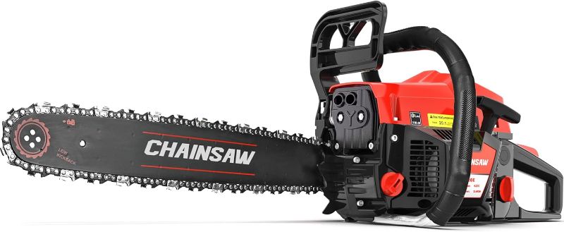 Photo 1 of 62CC Gas Chainsaw, 20 Inch Power Chain Saw, 2-Cycle Handed Petrol Chainsaws Gasoline Chainsaws Garden Tool for Cutting Trees, Wood, Outdoor Home Garden and Farm Use
