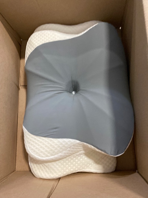 Photo 1 of Cervical Neck Pillows,Ergonomic Memory Foam Bed Pillow, Neck Support & Shoulder Pain Relief for Side Back Stomach Sleepers Gray 11