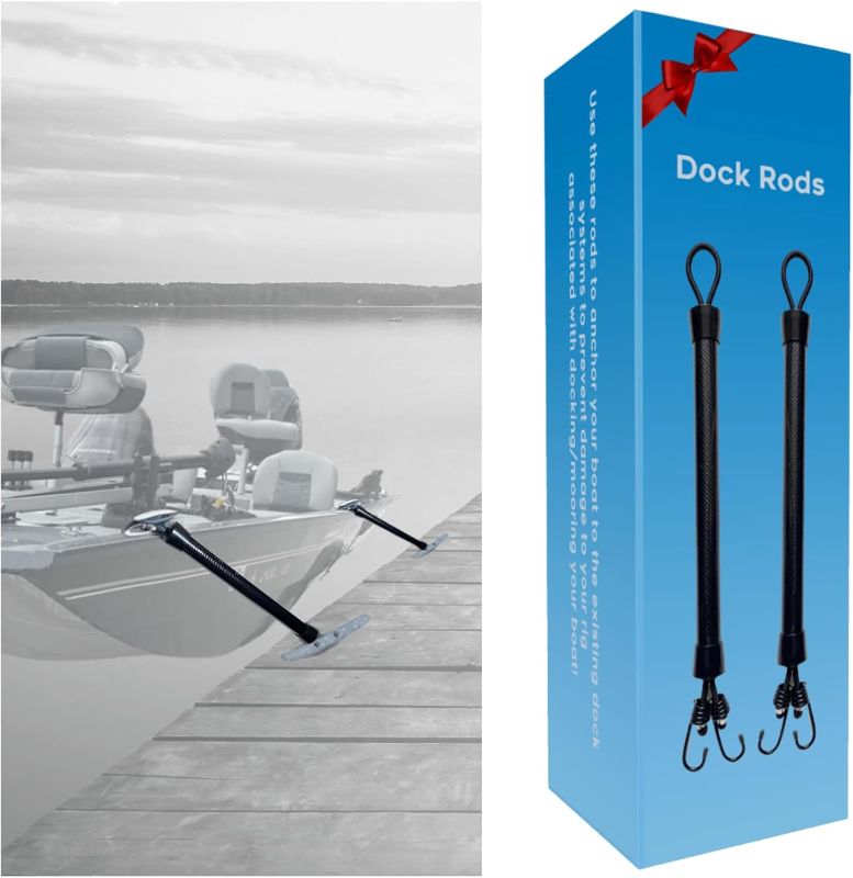 Photo 1 of 22 Inch Dock Rods for Boat Mooring/Docking, Replacement for Dock Lines, Boat Accessories for Men, for Pontoon Boat and Jon Boat Owners