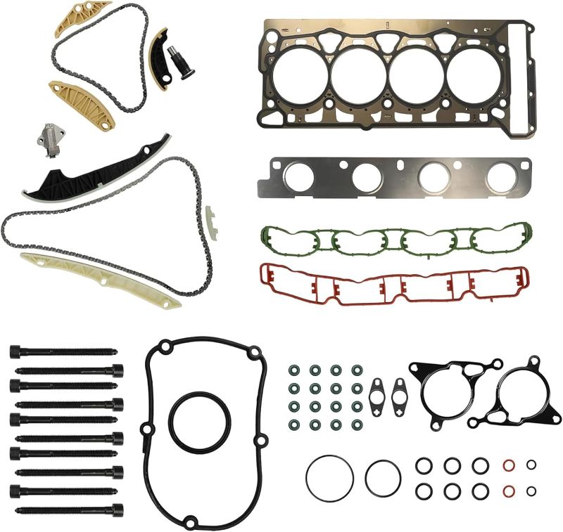 Photo 1 of Engine Timing Chain Kit & Head Gasket Set Fit for TT VW Audi A3 A4 A5 Q5 CC Eos GTI Jetta Golf Passat Tiguan 2.0T CAEB CCTA TSI TFSI 2009-2015 OE#06H103383AF 06D198385D
