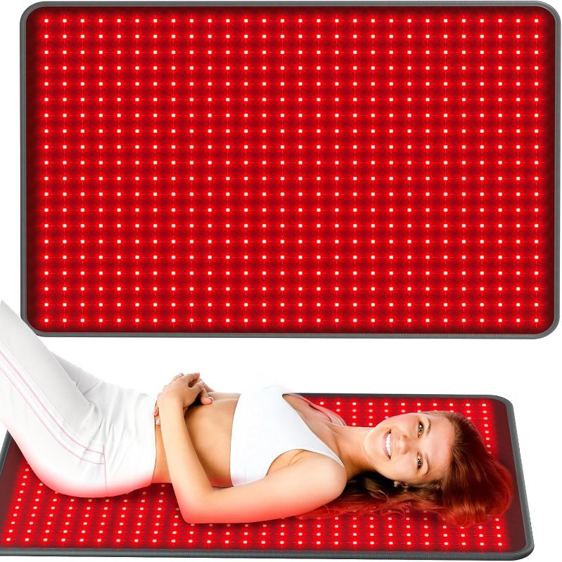 Photo 1 of Comfytemp 41.5'' x 26'' Red Light Therapy Mat for Body, FSA Eligible HSA Near Infrared Light Therapy Pad with 560 LEDs, 660nm & 850nm Light Blanket for Back Belly Knee Joint Muscle Pain Relief, 96W