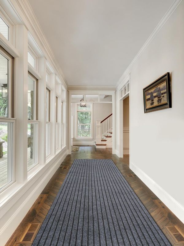 Photo 1 of Runner Rugs 3 x 10 ft with Rubber Backing, Non Slip Carpet Runner Rug for Hallway Waterproof Indoor Outdoor Floor Mat Custom Size Area Rugs for Entryway Balcony Patio Kitchen Garage Stair Laundry