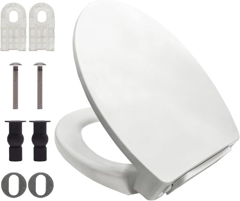Photo 1 of Soft Close Toilet Seat - Elongated for Toto SS114#01 Cotton White Mounting Hardware included