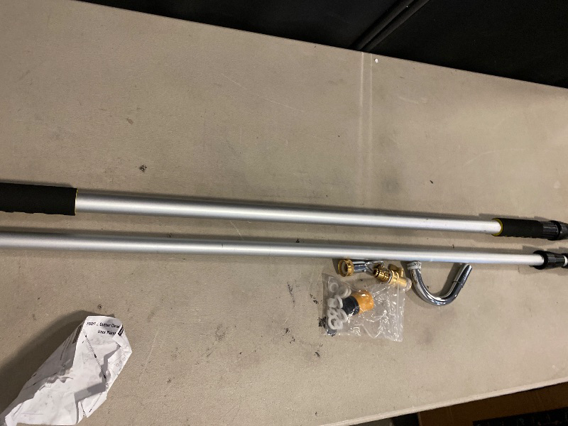 Photo 1 of Gutter Cleaning Tools, 16ft (24ft Reach) Gutter Cleaners from The Ground, Gutters Hose Extension Wand with Garden Hose Attachment, Rain Gutters Cleaning Pole