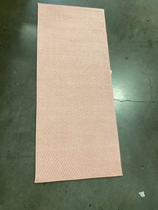 Photo 1 of Bathroom Runner Rug, Long Bath Mat Washable Thin Quick Dry Low Pile Bathroom Runner Rugs 24 x 60 Non Slip, Pink 24"x60"