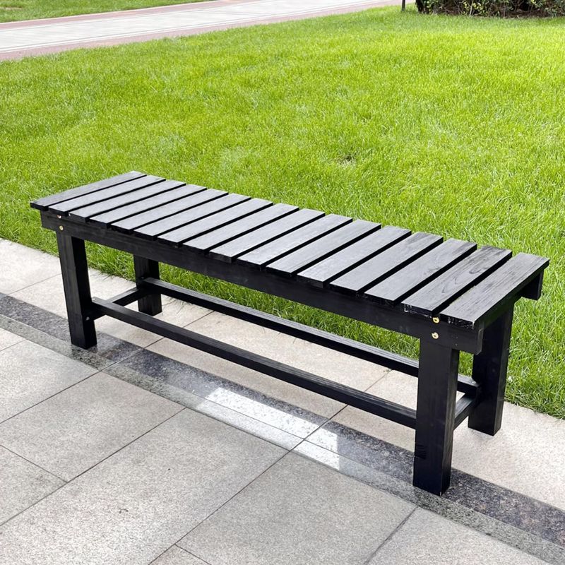 Photo 1 of 35.4'' Outdoor Garden Benches Weatherproof Patio Bench Two-Person Seat Backless Bench Wood Bench with Slatted High Temperature Bench for Front Porch Backyard (Upgraded to Prevent Fading)