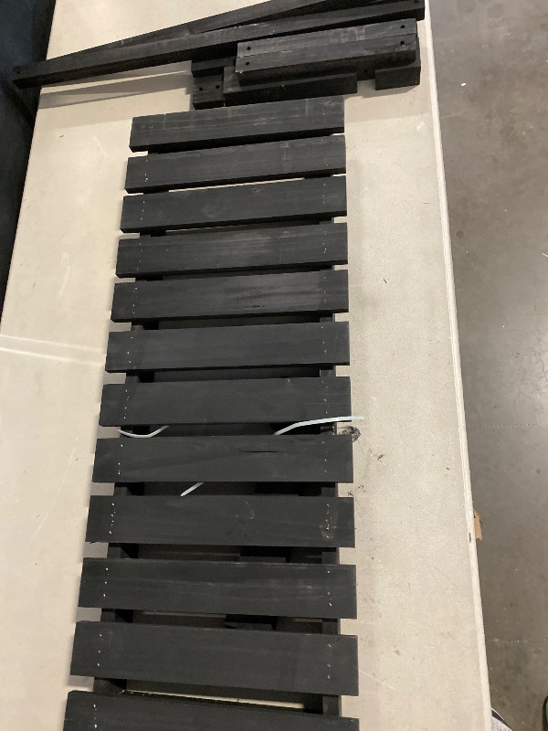 Photo 1 of 35.4'' Outdoor Garden Benches Weatherproof Patio Bench Two-Person Seat Backless Bench Wood Bench with Slatted High Temperature Bench for Front Porch Backyard (Upgraded to Prevent Fading)