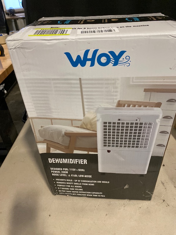 Photo 1 of Dehumidifier for Basements, 2000 Sq. Ft., 30 Pints, Max 50 Pints 1.6L Tank, App-Controlled, With 4.9 ft Drain Hose Low noise, for Living room, Basements and Office