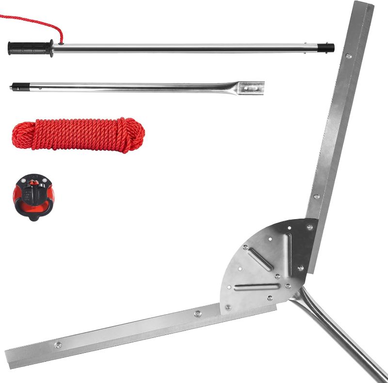 Photo 1 of Lake  Cutter, 37" Lake Rake Aquatic Pond Plant Cutting Tool?Pond Rake with 3 Adjustable Cutting Angles, 30ft Thicker Rope, Sharp Blades Shear Cattail, Reed, Phragmites Lilly & Chara Algae
