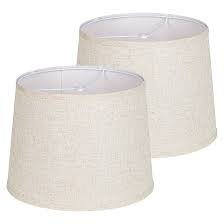 Photo 1 of Lamp shades Set of 2, Drum Lamp shades 11" Top x 13" Bottom x 10" High,Medium Lampshades,Natural Linen Lamp Shades for Table Lamp & Floor Lamp - Lampshades Replacement (Beige)