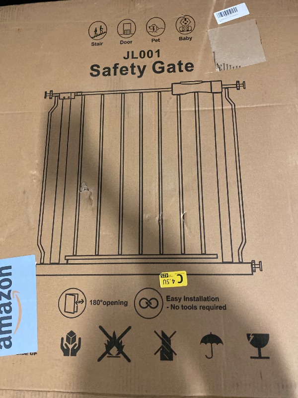 Photo 1 of Extra Wide Baby Gate 57.5-62.2 Pressure Mounted,Child Dog Pet Safety Gates with Walk Through Door for Doorways Stairs No Drilling in Door,White