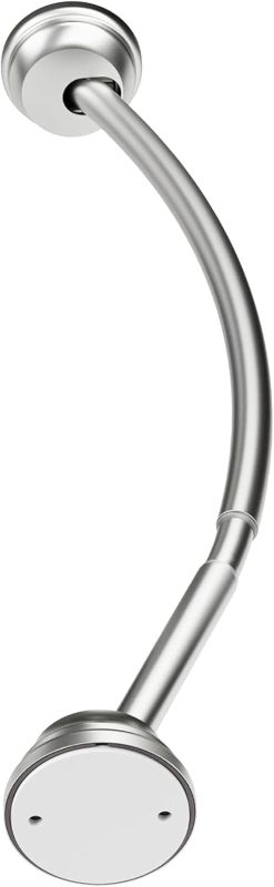 Photo 1 of Zenna Home Rustproof Stall Size Curved Shower Curtain Rod for Small or Narrow Tubs and Showers, No Drill Tension or Permanent Mount Shower Rod, Easy Install, Adjustable 32 to 40 Inches, Brushed Nickel