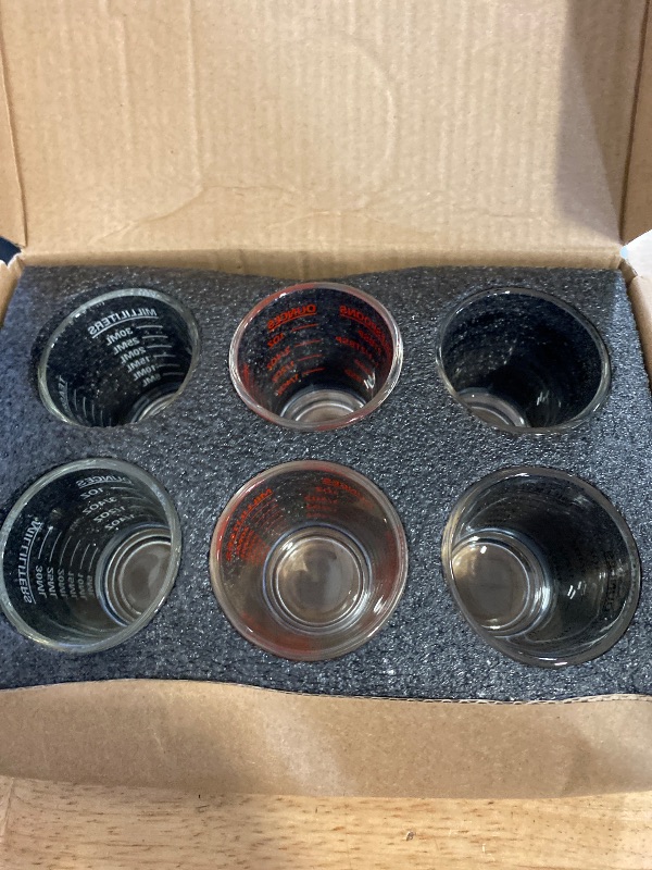 Photo 1 of Shot Glasses Measuring Cup Set 6 Pack Espresso Shot Glasses Liquid Heavy Glass 26-Incremental Measurement 1 OZ, 2 TBS, 6 TSP, 30 ML Kitchen Tools