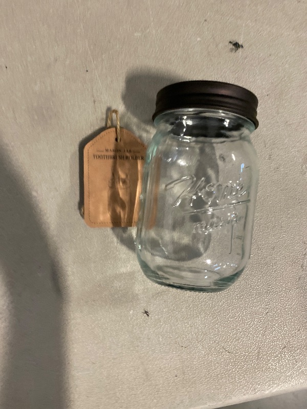 Photo 1 of 16 oz Mason jar Toothbrush Holder Rust Proof 304 Stainless Steel Rustic Farmhouse Decor Bathroom Accessories(Brown)