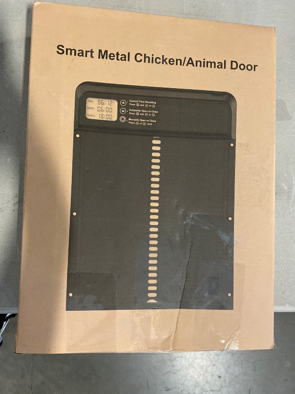 Photo 1 of Automatic Chicken Coop Door - Thickening Aluminum Automatic Chicken Coop Door Battery Powered with Timer LCD Screen - Waterproof Chicken Coop Door Chicken Coop Accessories, Black