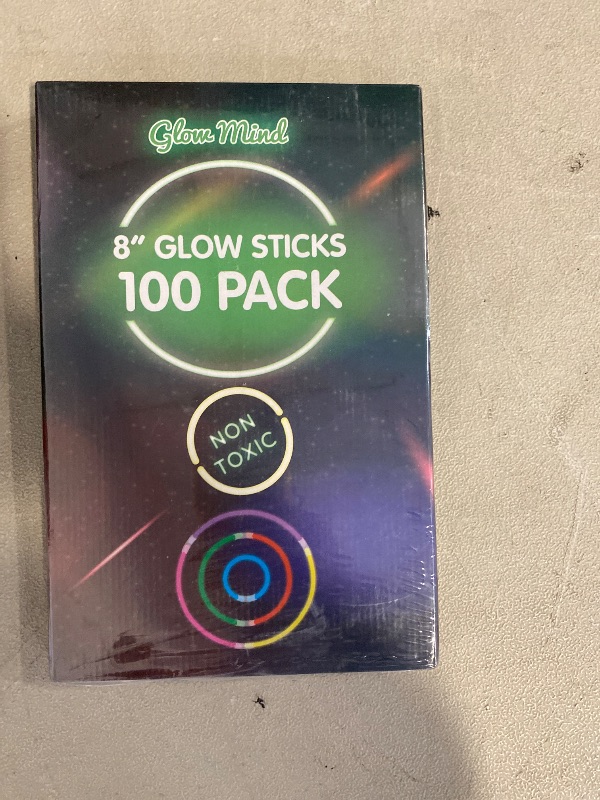 Photo 1 of PartySticks Ultra Bright Glow Sticks Bulk Party Supplies 100 Pack - 8" Glow in the Dark Light Up Halloween Party Favors, Glow Decorations, Neon Party Necklaces and Bracelets with Connectors