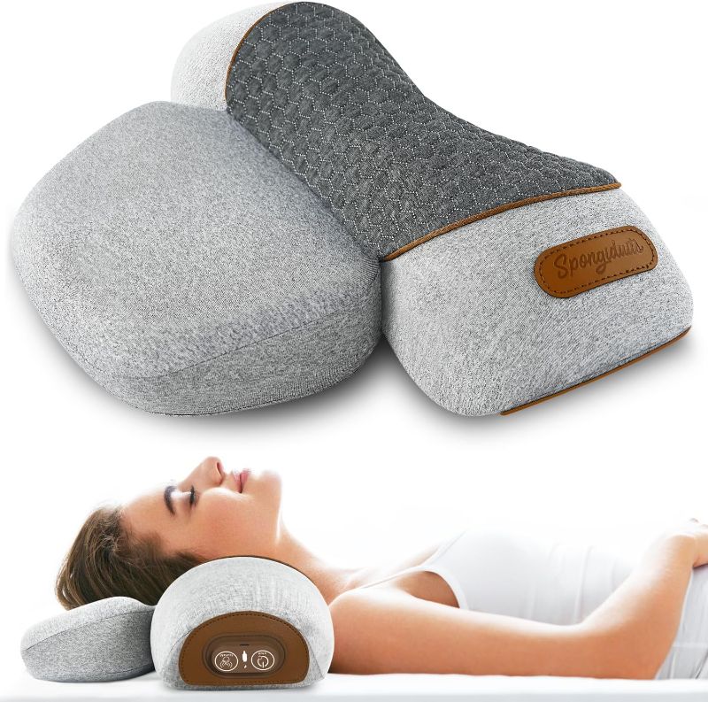 Photo 1 of Pillow 3-in-1 Cervical Massager | Pillow Massage Neck Hump - Heating, Vibration, Airbag Elevation & Memory Foam Support for Comfort (Grey)