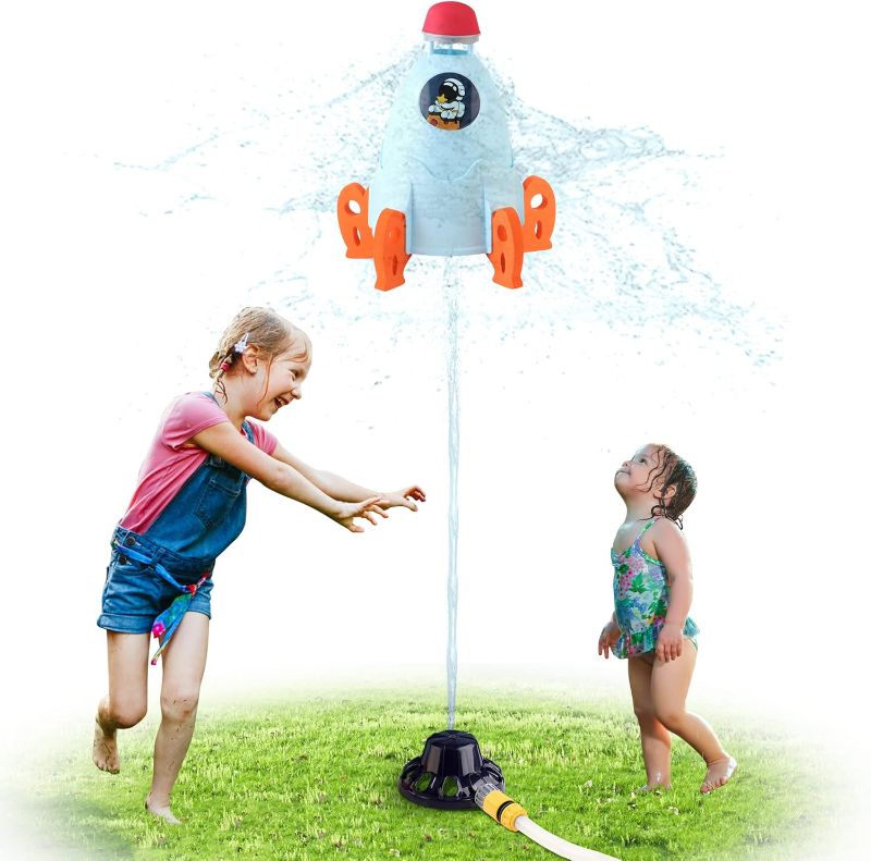 Photo 1 of Chuchik Kids Outdoor Sprinkler Toy - Launches Water Up to 8ft High - Attaches to Garden Hose