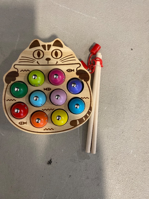Photo 1 of Montessori Magnetic Wooden Fishing Game for Toddlers 1-3 Years Old,Fine Motor Skills Early Learning Eyes Hands Cooperation Toy for Boys & Girls Great Birthday Gift