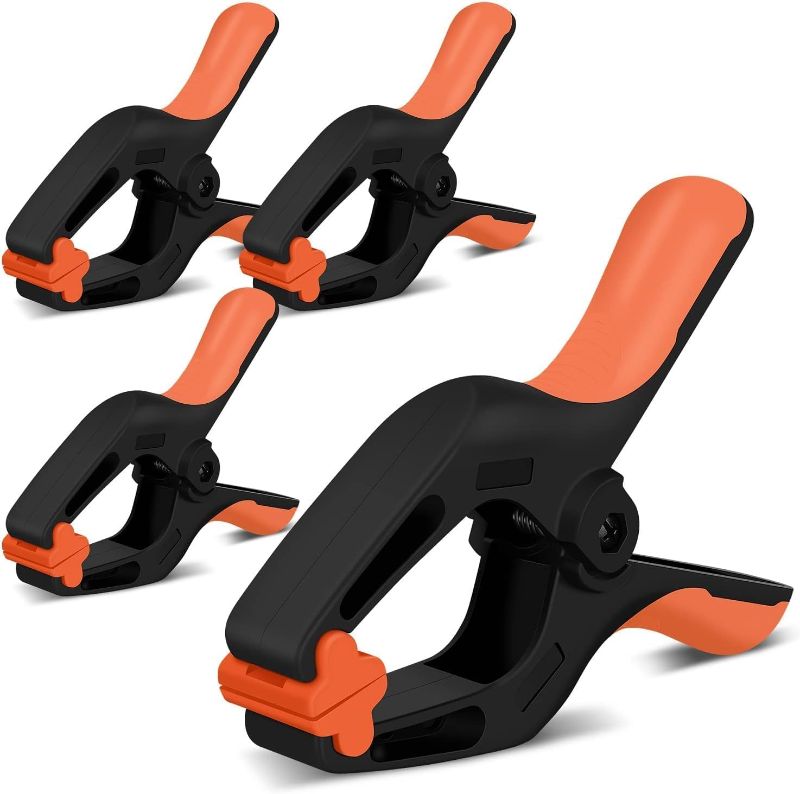 Photo 1 of HORUSDY 4-Pack Spring Clamps Heavy Duty, 7-inch Large Plastic Clamps for Crafts with 3.7 Inch Jaw Opening for DIY, Gluing, Clamping and Securing