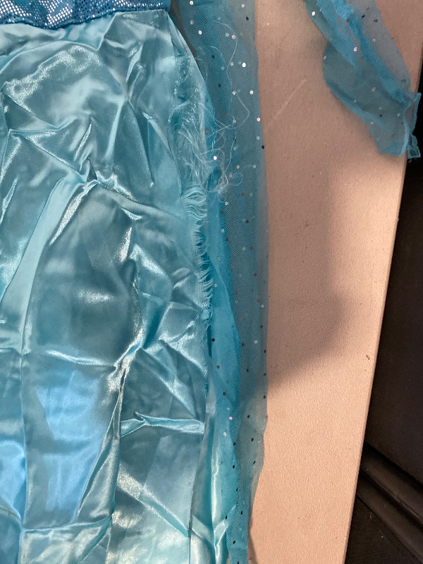Photo 1 of 4-5 Years old Elsa Dress for Girls Princess Dress Up Halloween Cosplay Elsa Costume Fancy Dress Birthday Outfit with Accessories