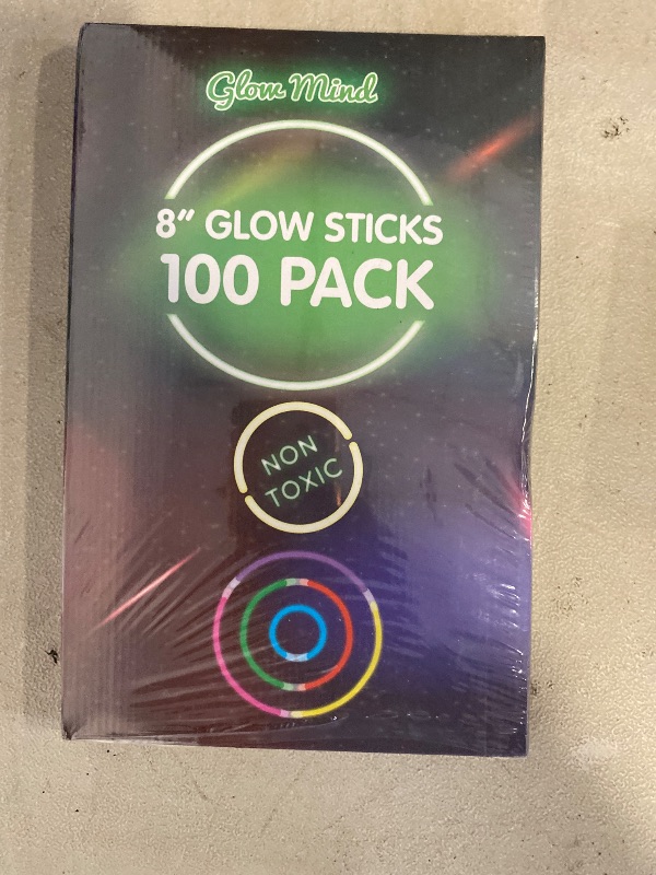 Photo 1 of PartySticks Ultra Bright Glow Sticks Bulk Party Supplies 100 Pack - 8" Glow in the Dark Light Up Halloween Party Favors, Glow Decorations, Neon Party Necklaces and Bracelets with Connectors