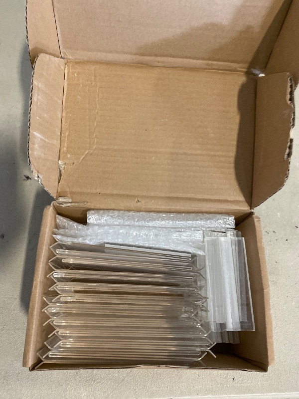 Photo 1 of Acrylic Sign Holder 4x6, 24 Pack Clear Table Menu Vertical Clear Table Double Sided Flyer Display, Plastic Flyer Display Stand,Paper photo Plastic Sign Frame Suitable for Restaurants Office Store Show