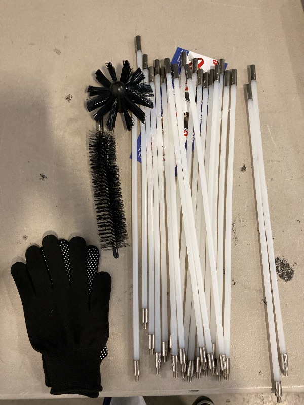 Photo 1 of Particle Furnace Cleaning Brush, 4"/6" Brush,Chimney Brush,Dryer Vent Cleaner Kit,Flexible Rods (15PcsRods+1Pcs 4"+1Pcs 6" Brush)