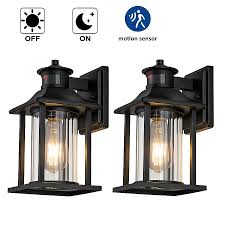 Photo 1 of C Cattleya 2 -Pack 1 -Light 11.25-in H Matte Brown Hardwired Motion Sensor Dusk to Dawn Outdoor Wall Light
