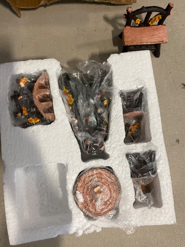 Photo 1 of Fairy Garden Accessories, LATTOOK 8PCS Miniature Table and Chairs Set Fairy Garden Furniture Ornaments Kit for Dollhouse Accessories Home Outdoor Micro Landscape Decoration