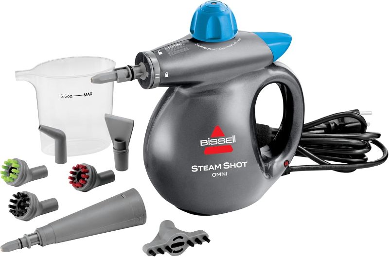 Photo 1 of BISSELL Steam Shot Omni Pressurized Handheld Multi-Surface Natural Portable Steam Cleaner with 7 tools for tile, grout, windows, bathrooms, kitchen, auto