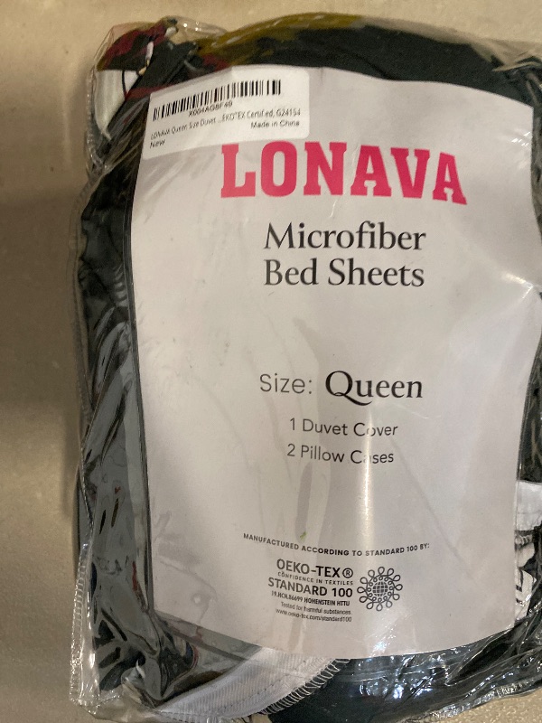 Photo 1 of LONAVA Queen Flower 3 Pcs Duvet Cover Set, Breathable Soft Microfiber Black Lining Comforter Cover with Zipper Closure, and 2 Anti-Pilling, Fade Resistant Pillowcases, Midnight Blossoms