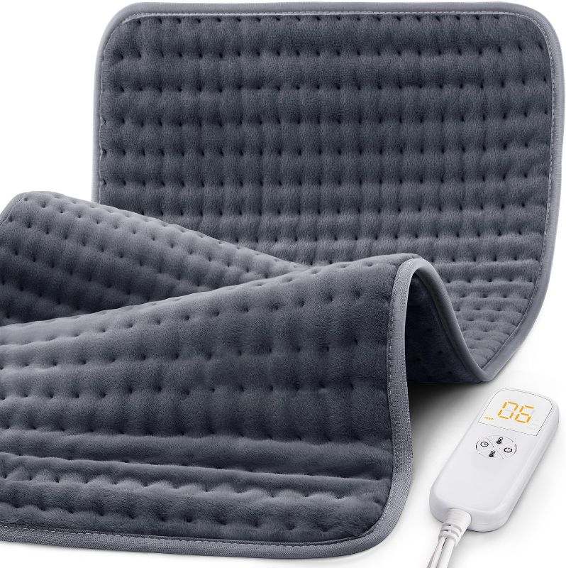 Photo 1 of Extra Large Microplush Heating Pad for Back Neck Shoulder Pain Cramps Relief - Dad Gifts for Father Husband Uncle, Mens Gifts Christmas Birthday Gifts for Dad - 6 Heat Settings, Auto-Off - 17"x33"
