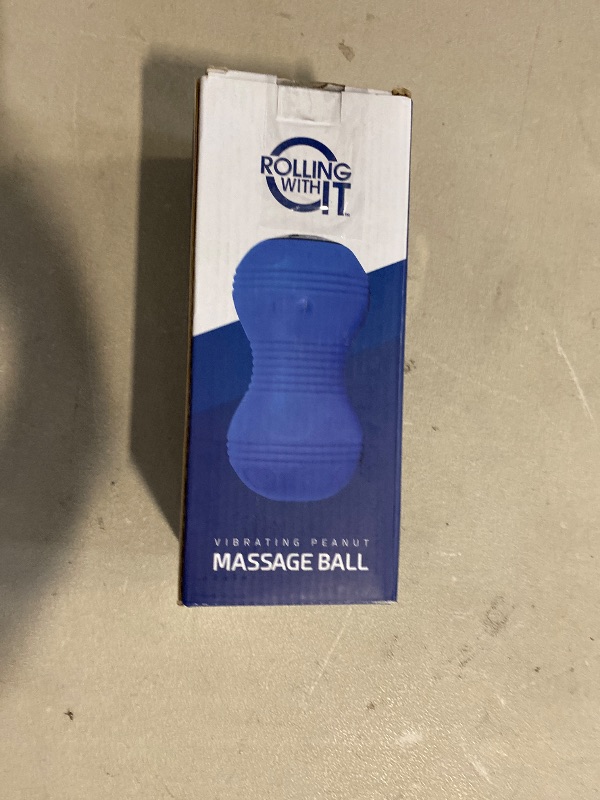 Photo 1 of Rolling With It Vibrating Peanut Massage Ball - Deep Tissue Trigger Point Therapy, Myofascial Release - Handheld, Cordless - 4 Intensity Levels - Dual Lacrosse Ball Vibration Massager (Blue)