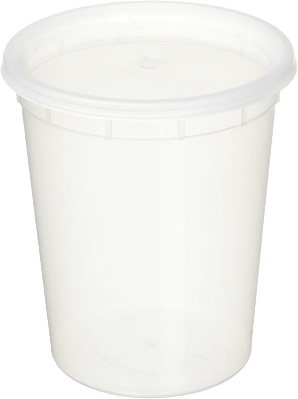 Photo 1 of 50-Pack Plastic Deli Container Lids 32 oz BPA-Free Microwave & Freeze