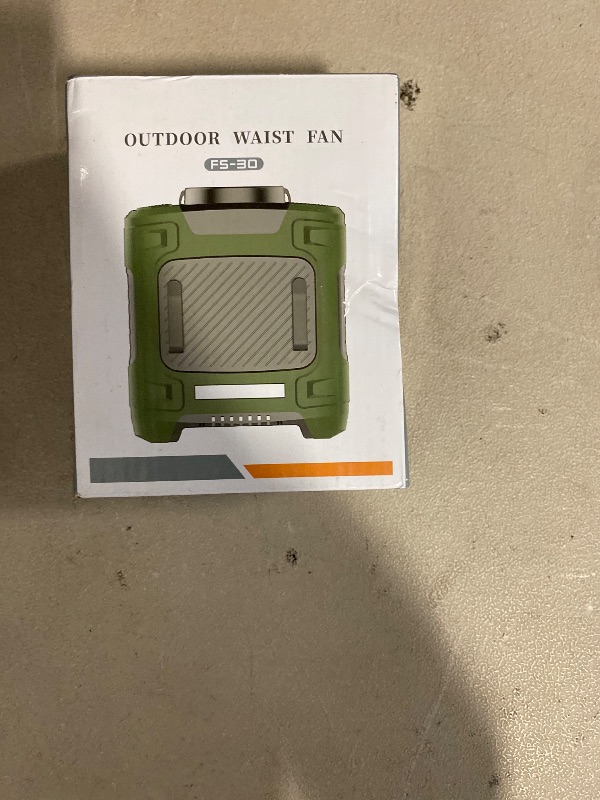 Photo 1 of Portable Waist Fan, Hanging Waist Mobile Fan, 10000mAh Battery, 3-Speed Wind, LED Flashlight, Red & Blue Warning Lights, USB/Type-C Output, Ideal for Outdoor Summer Use ( yellow)