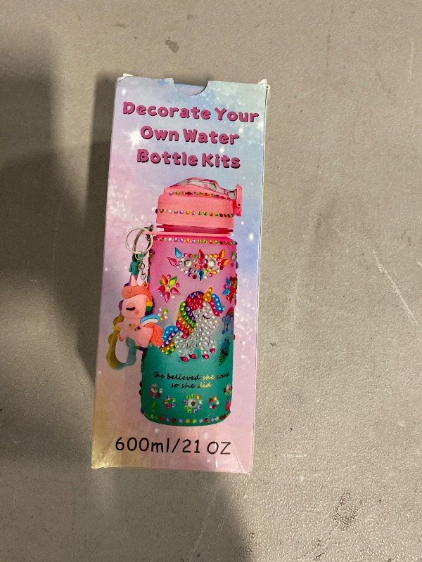 Photo 1 of Glow in The Dark Decorate Your Own Water Bottle Kit,Unicorn Toy Gift for 4-6-8-10-12 Year Old Girl,Craft Toy for Age 3 4 5 6 7 8 9 10 Girl,Kid Teen Water Bottle Sticker for School Christmas Birthday