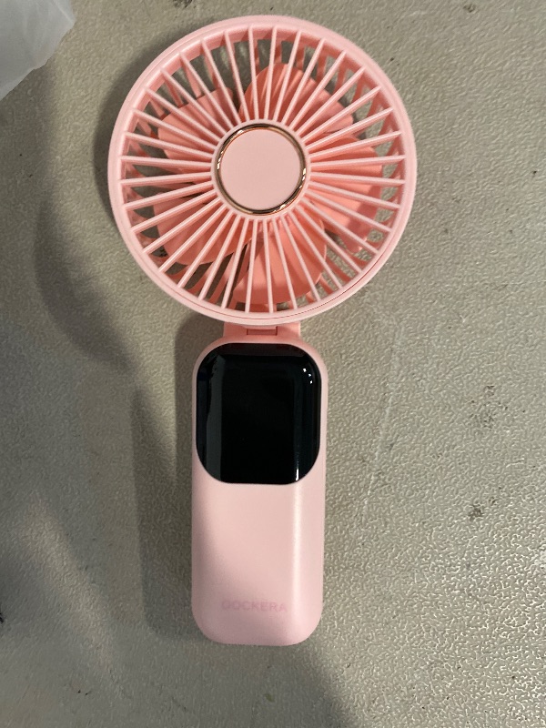 Photo 1 of Portable Fan, 4200mAh Battery Operated Fan, 5 Speeds&Digital Display, Makeup Fans for Women with Base, 180°Foldable 3in1 Handheld/Neck/Desk Fan for Outdoor Indoor,Ultra Quiet (Pink)