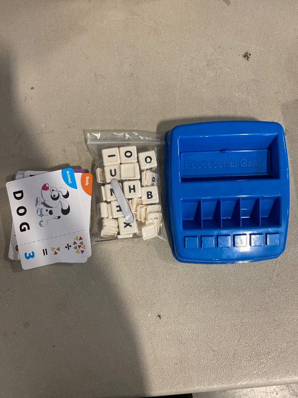 Photo 1 of Educational Toys Learning Games for Kids 3-8, Matching Letter Spelling Early Math Game for Preschool& Kindergarten Kids Boys and Girls Light Blue