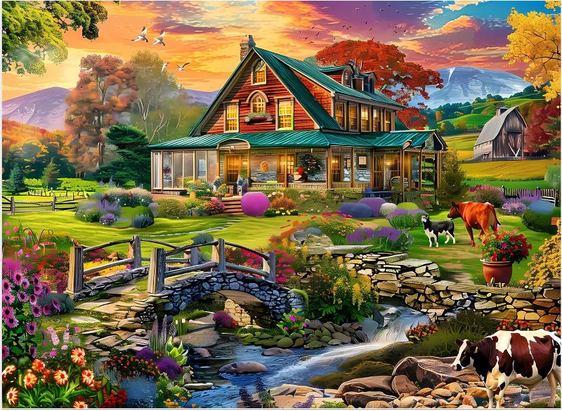 Photo 1 of Jigsaw Puzzles for Adults 500 Pieces, Country Life Puzzle Interlock Perfectly Letter on Back No Dust, Challenging Puzzle Home Decor Birthday Party Gift Toy for Men Women Olders Seniors (21 x 15 in)