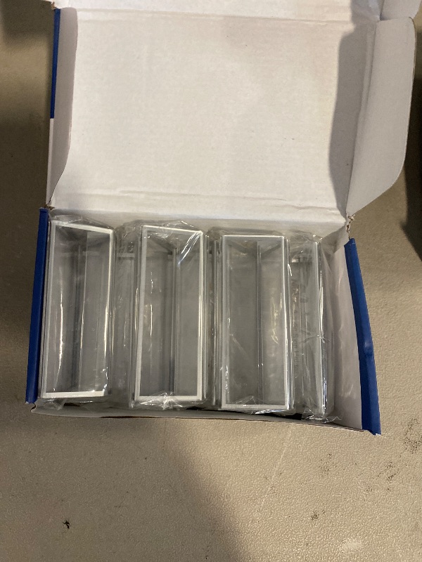 Photo 1 of NIUBEE 6Pack 4 x 6 Clear Acrylic Sign Holder with Silver Borders and Vertical Stand, Double Sided Table Menu Holders Picture Frames for Wedding Table Numbers, Restaurant Signs, Photos and Art Display