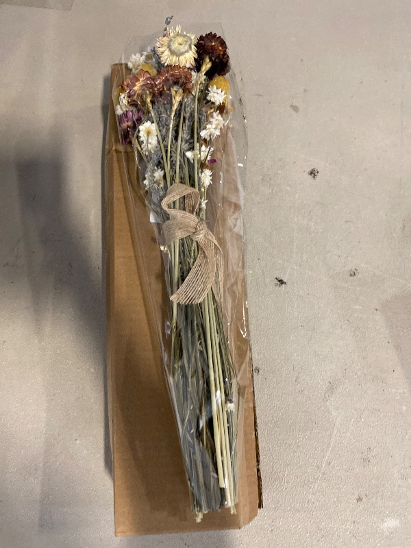 Photo 1 of Dried Daisy Flowers Bouquet Natural Lavender Bundles Dried Gerber Daisies Craspedia Flowers Dried Daisies Multicolor Floral Arrangements for Wedding Party Table Centerpiece Decor Farmhouse DIY